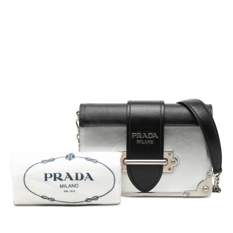 Saffiano Trimmed Metallic Vitello Cahier Bag - Image 7