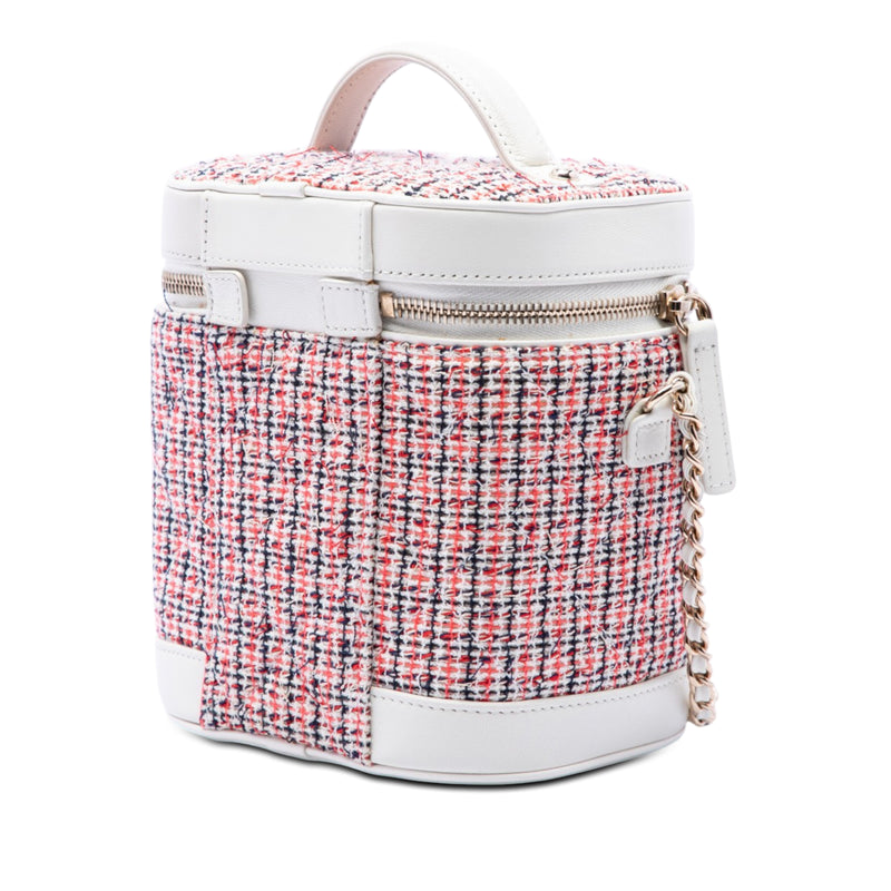 Tweed and Lambskin Vanity Cosmetic Case - Image 2