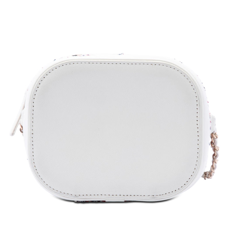 Tweed and Lambskin Vanity Cosmetic Case - Image 3