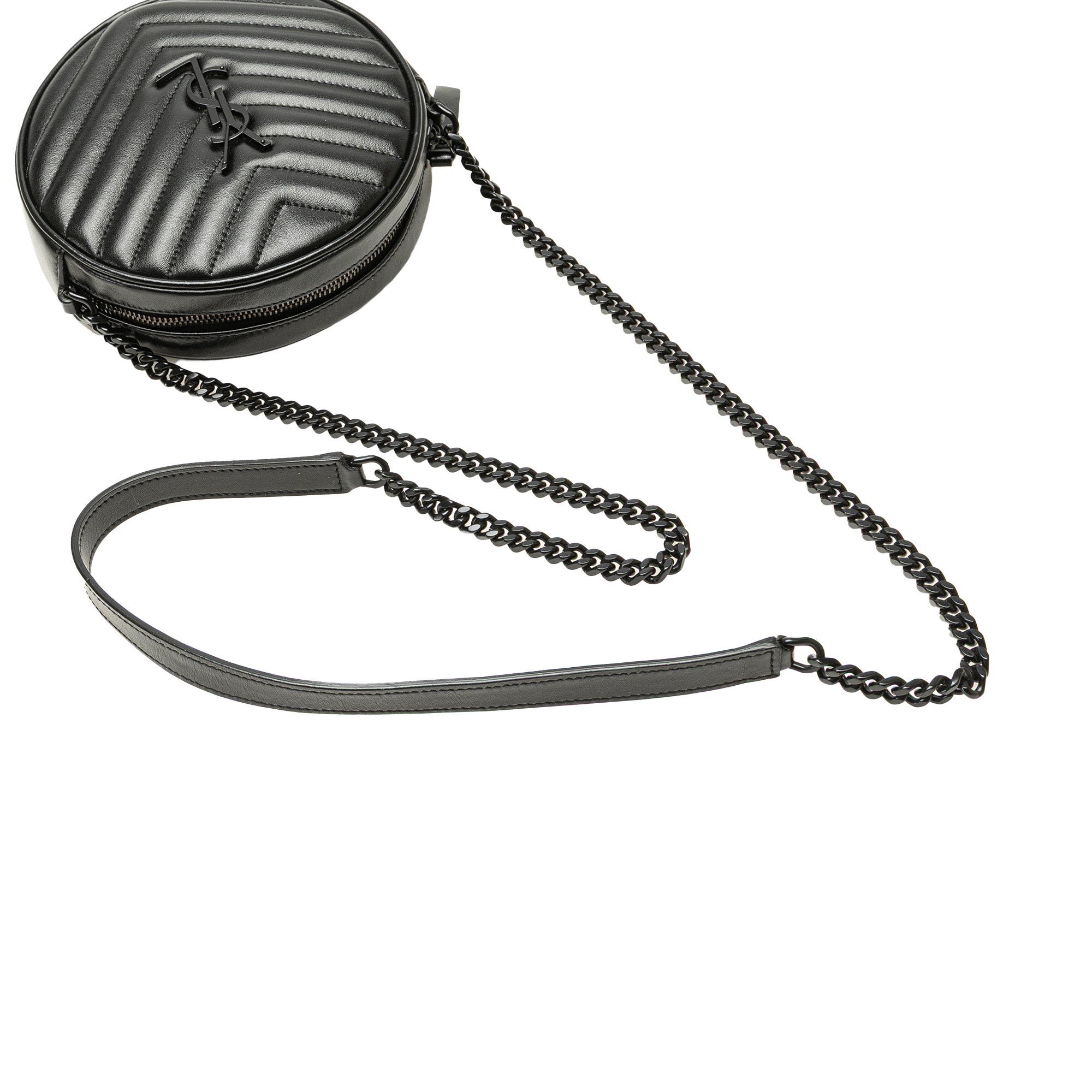 Chevron Calfskin Round Vinyle Camera Bag - Image 11