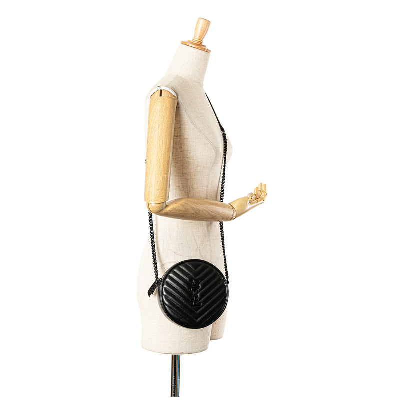 Chevron Calfskin Round Vinyle Camera Bag - Image 12