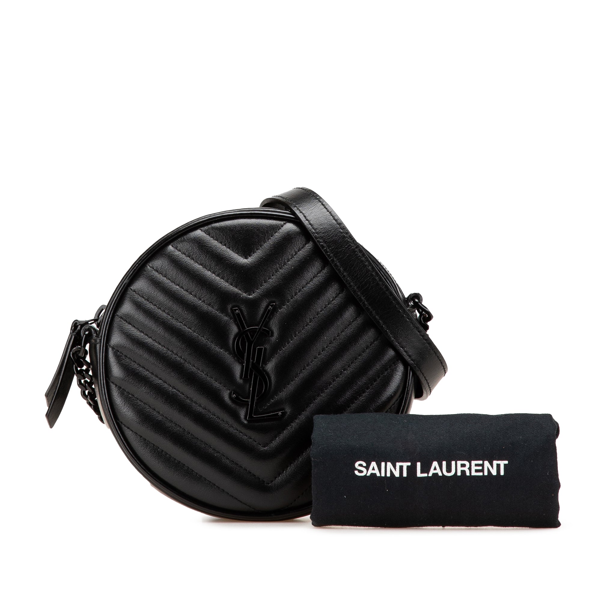Chevron Calfskin Round Vinyle Camera Bag - Image 13