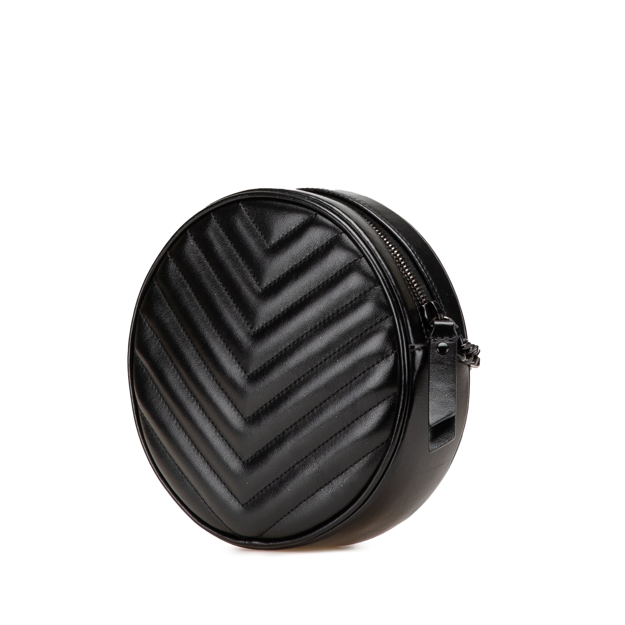 Chevron Calfskin Round Vinyle Camera Bag - Image 2