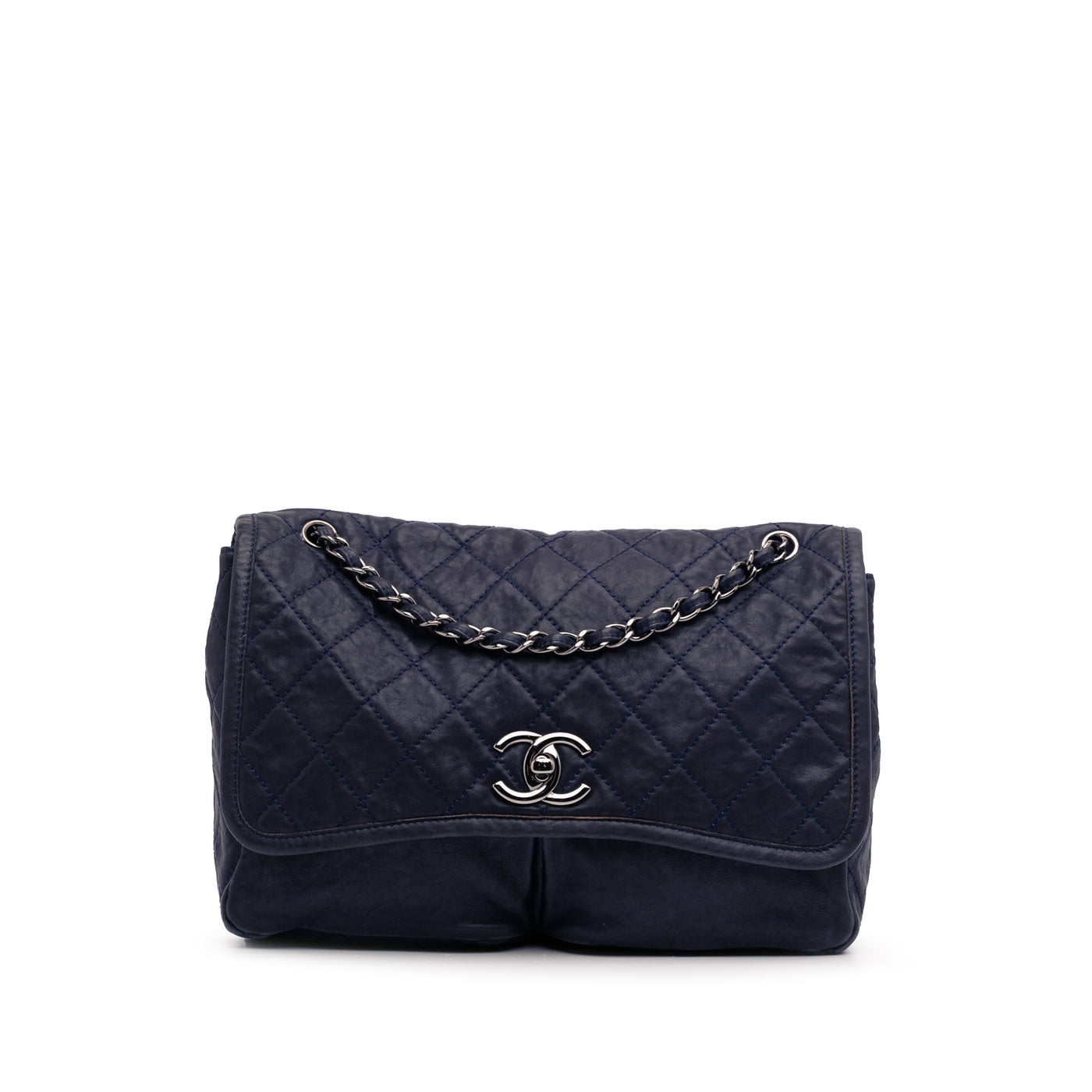 Large Quilted Calfskin Natural Beauty Split Pocket Flap - Image 1