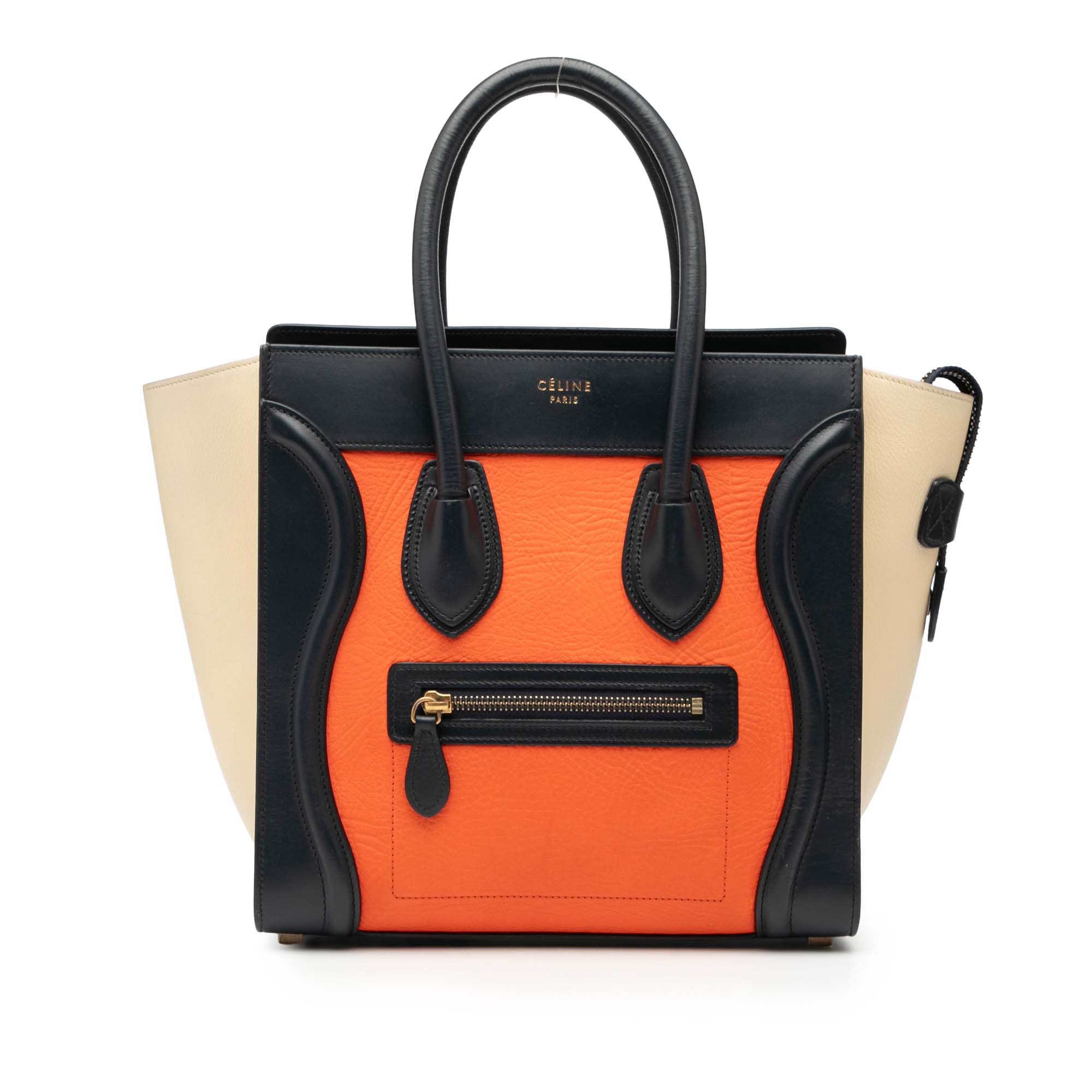 Micro Tricolor Leather Luggage Tote - Image 1
