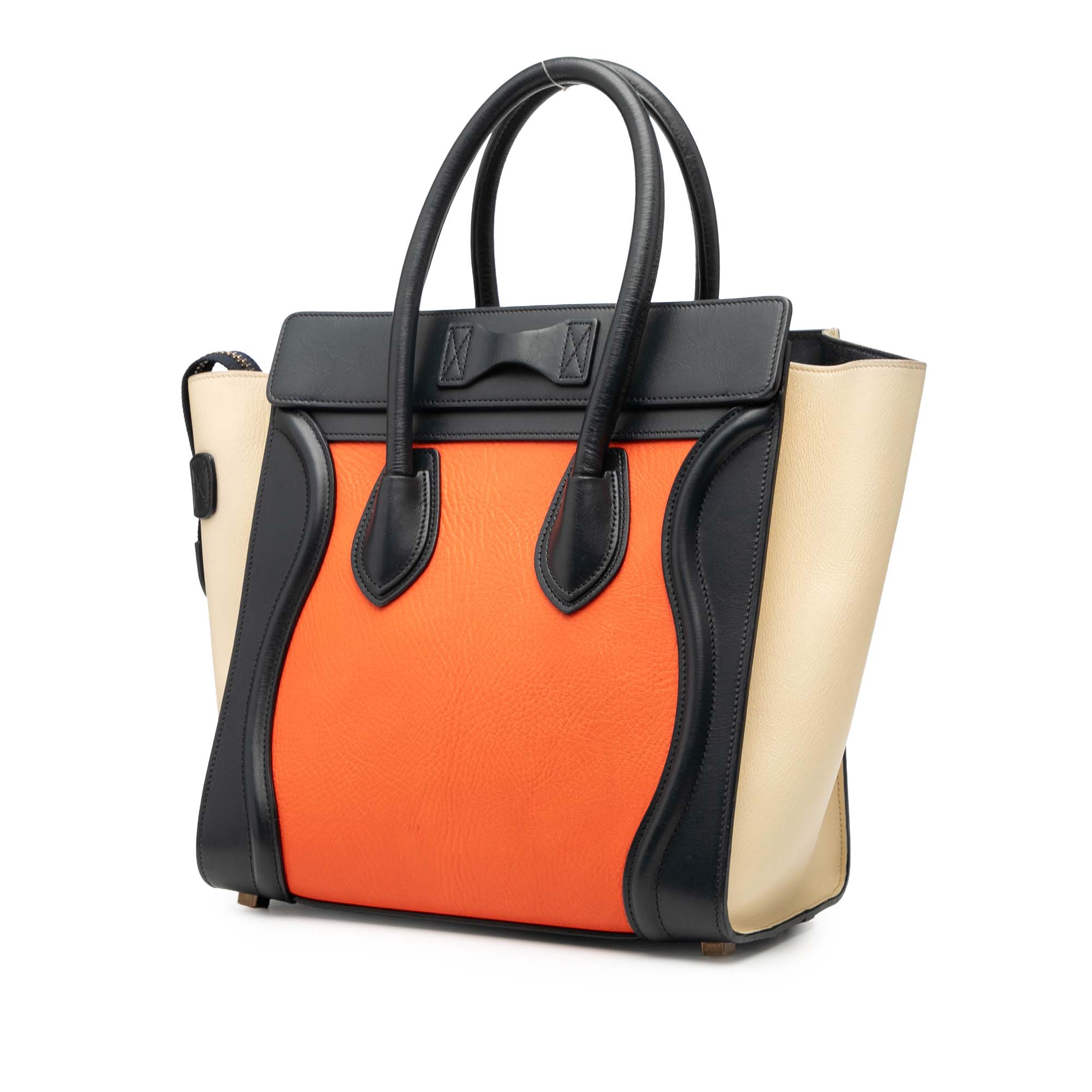 Micro Tricolor Leather Luggage Tote - Image 2