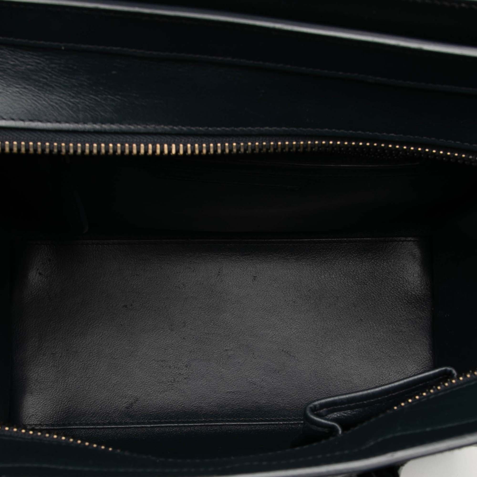 Micro Tricolor Leather Luggage Tote - Image 4