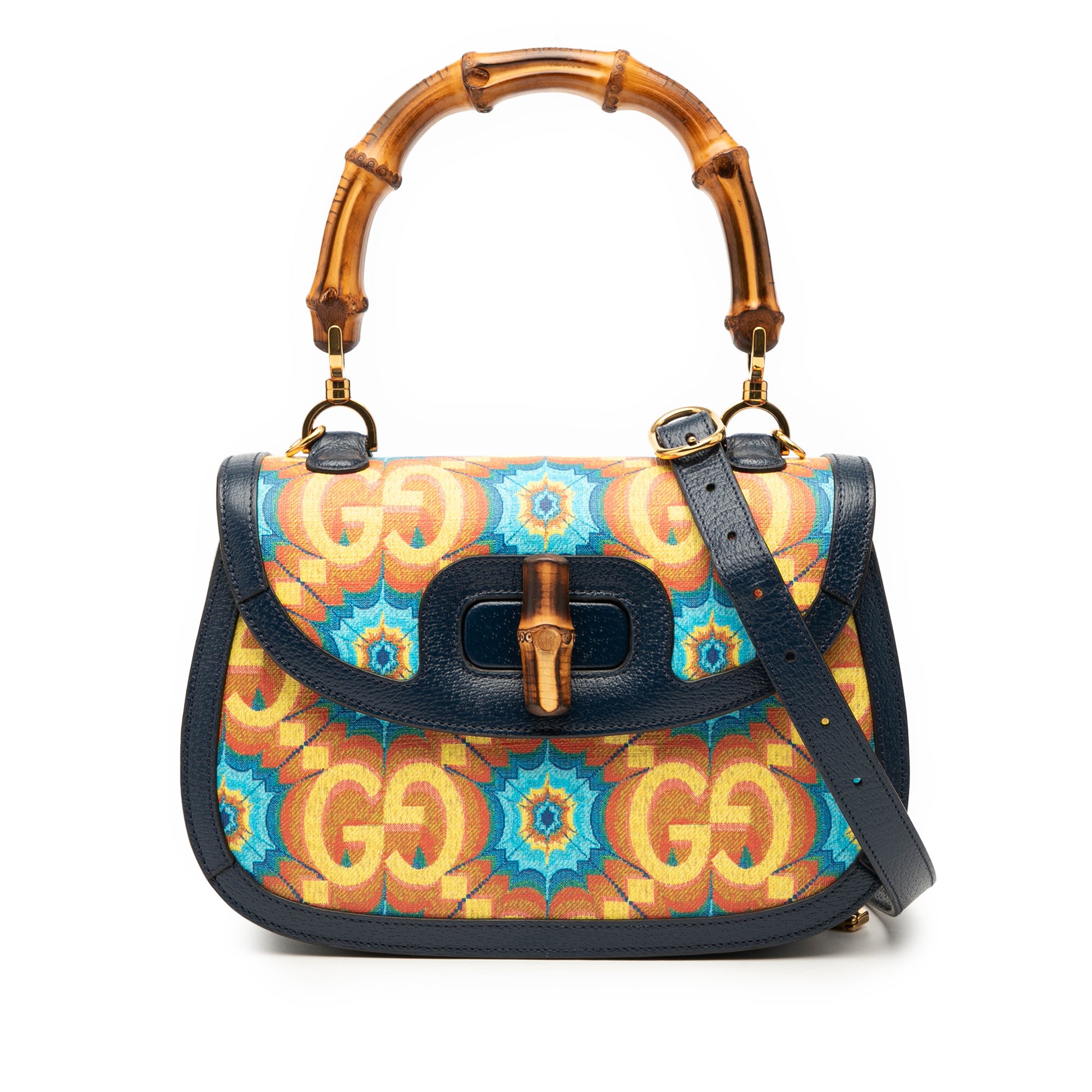 100th Anniversary Medium GG Coated Canvas Kaleidoscope 1947 Bamboo Top Handle Bag - Image 1
