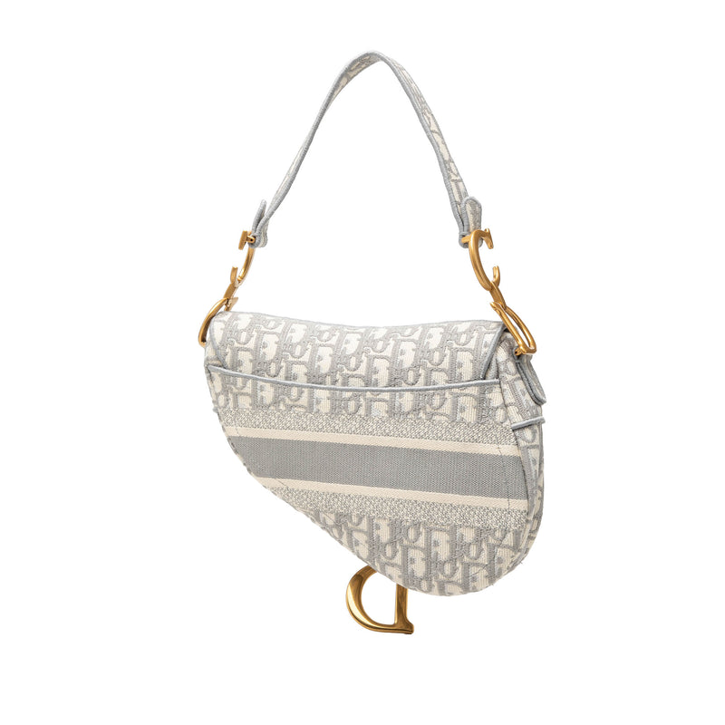 Oblique Embroidered Canvas Saddle Bag - Image 2