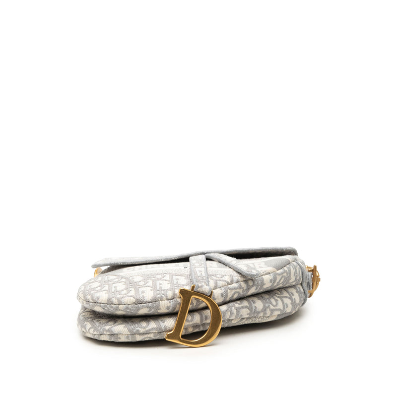 Oblique Embroidered Canvas Saddle Bag - Image 3