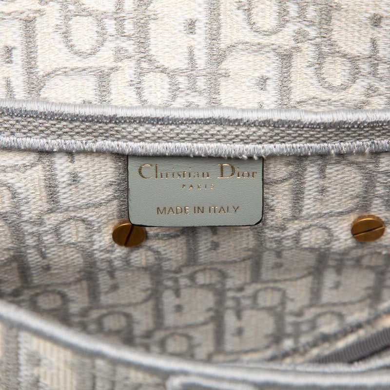 Oblique Embroidered Canvas Saddle Bag - Image 5