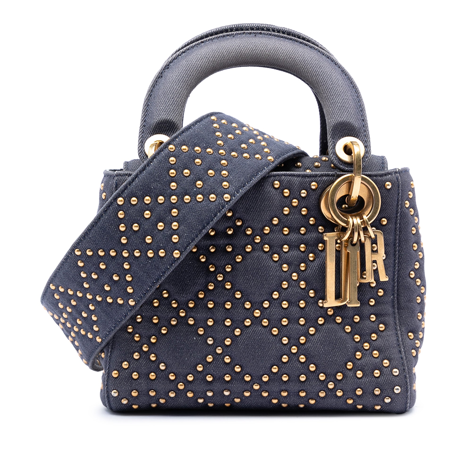 Mini Denim Cannage Studded Supple Lady Dior - Image 1