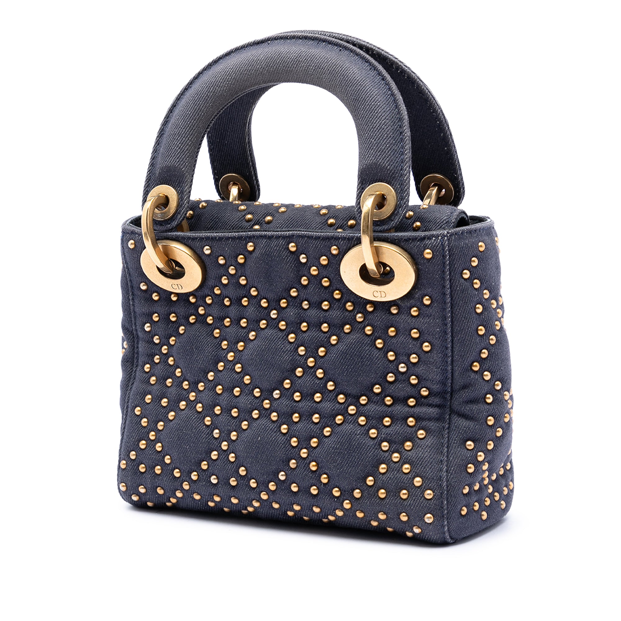 Mini Denim Cannage Studded Supple Lady Dior - Image 2