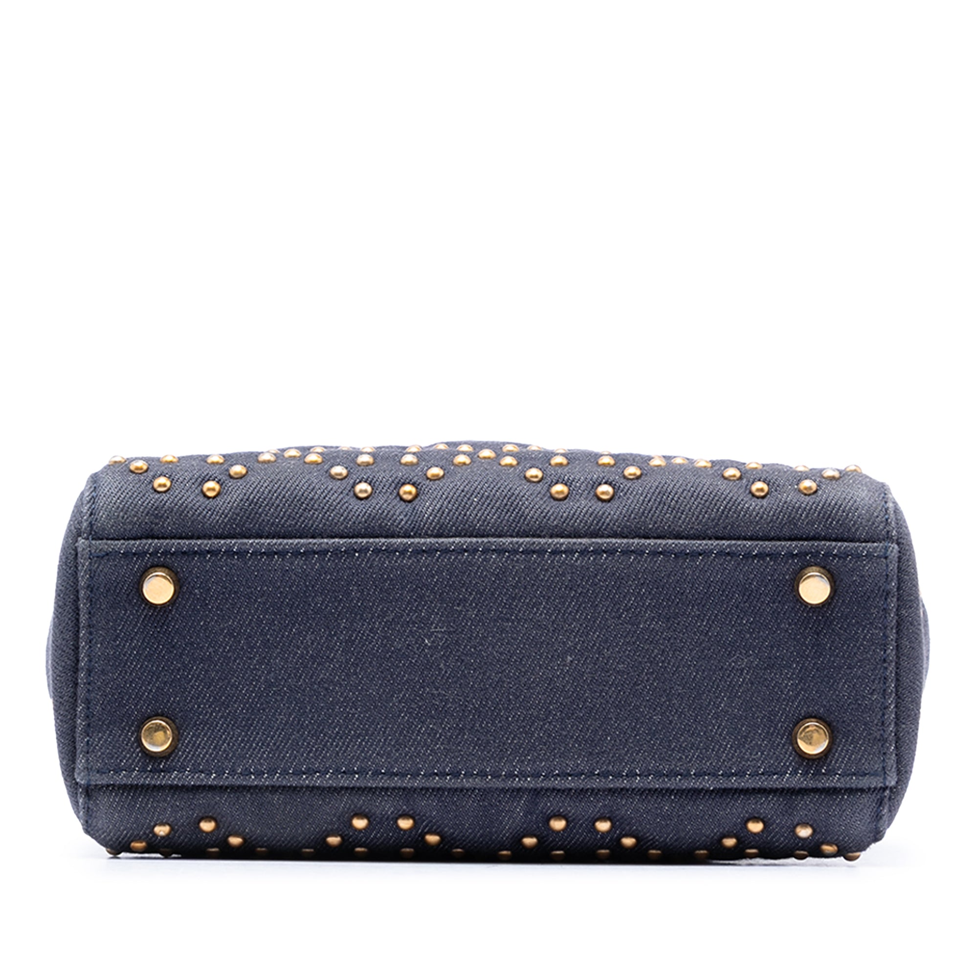 Mini Denim Cannage Studded Supple Lady Dior - Image 3