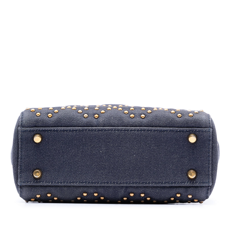 Mini Denim Cannage Studded Supple Lady Dior - Image 3