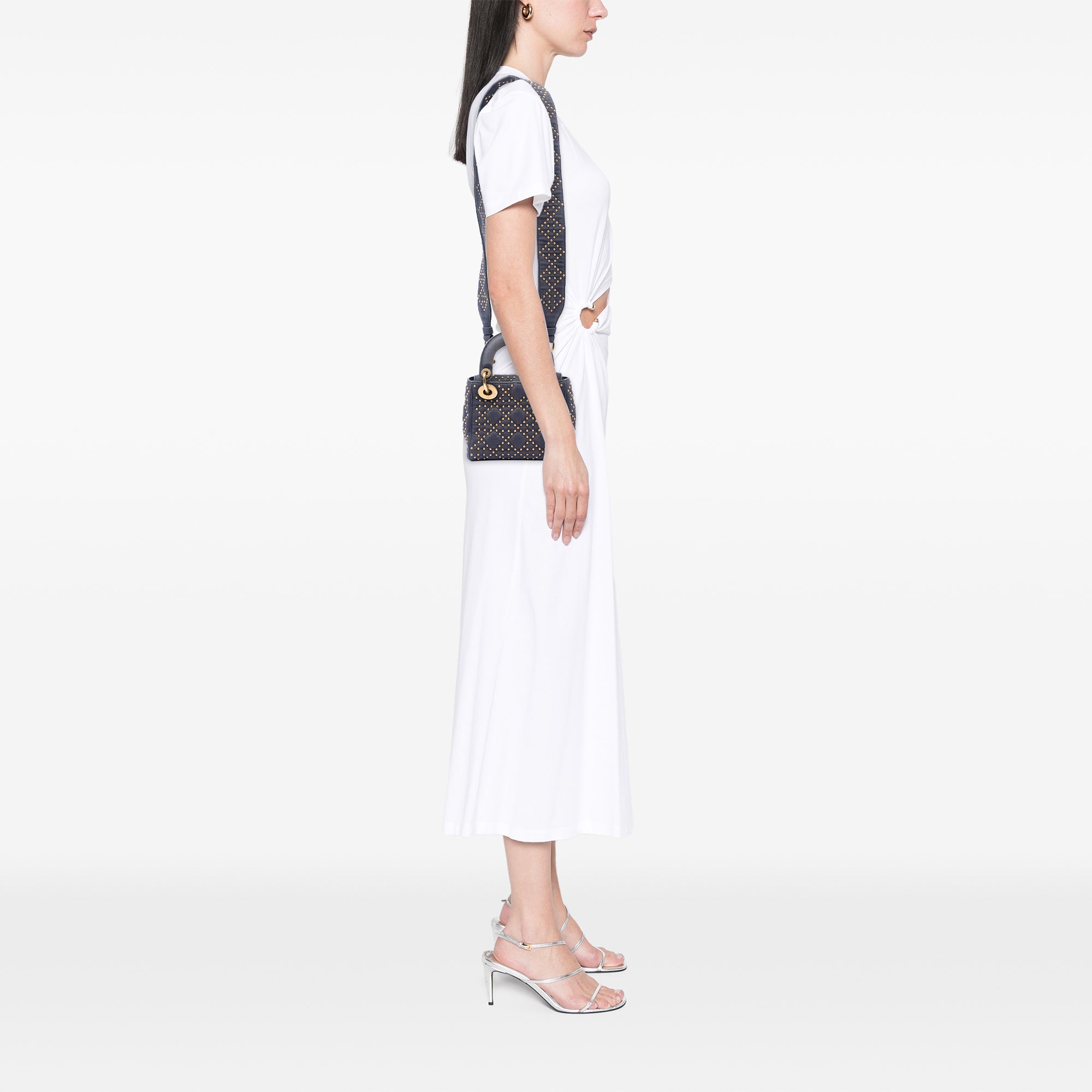 Mini Denim Cannage Studded Supple Lady Dior - Image 5