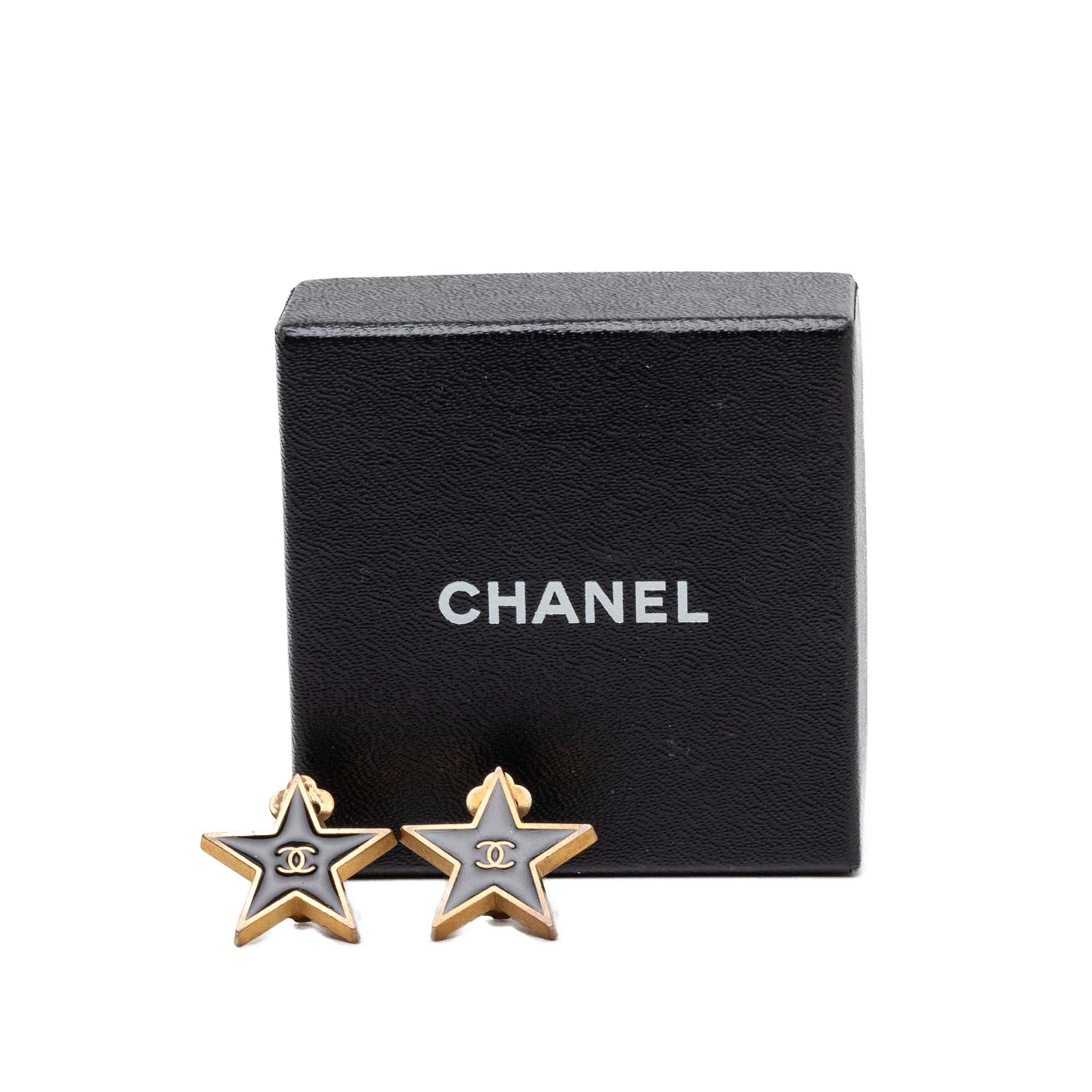 CC Gold Plated Enamel Star Clip On Earrings - Image 4