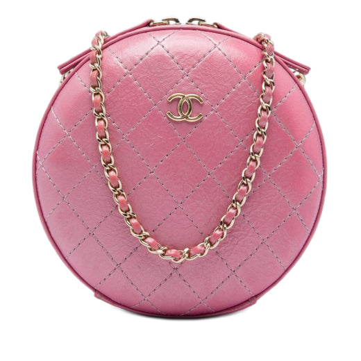 CC Stitched Calfskin Chain Round Crossbody - Image 1