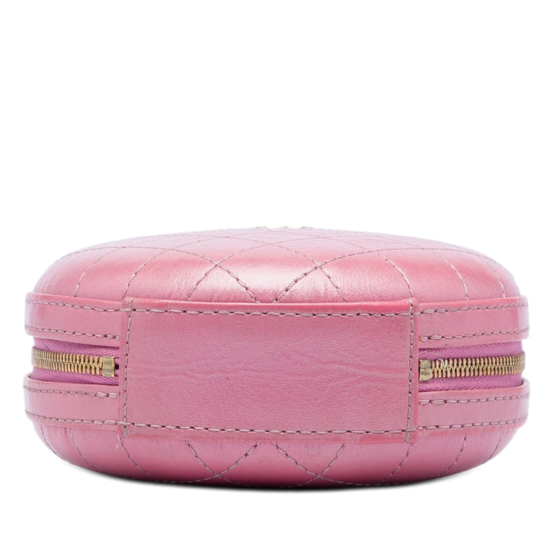 CC Stitched Calfskin Chain Round Crossbody - Image 3