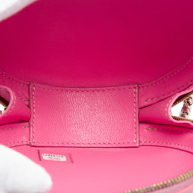 CC Stitched Calfskin Chain Round Crossbody - Image 4
