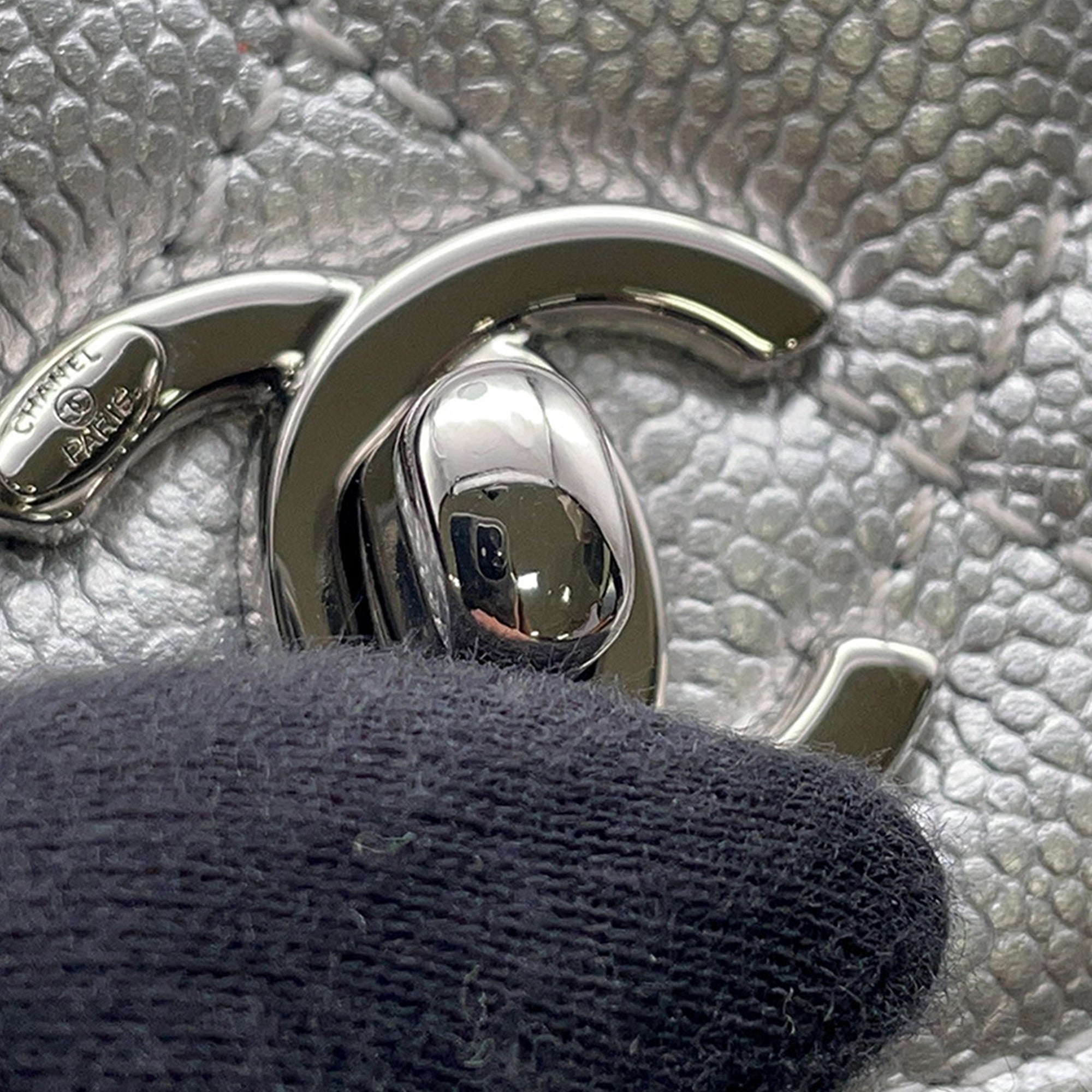 Extra Mini Metallic Quilted Caviar Coco Top Handle Bag - Image 6