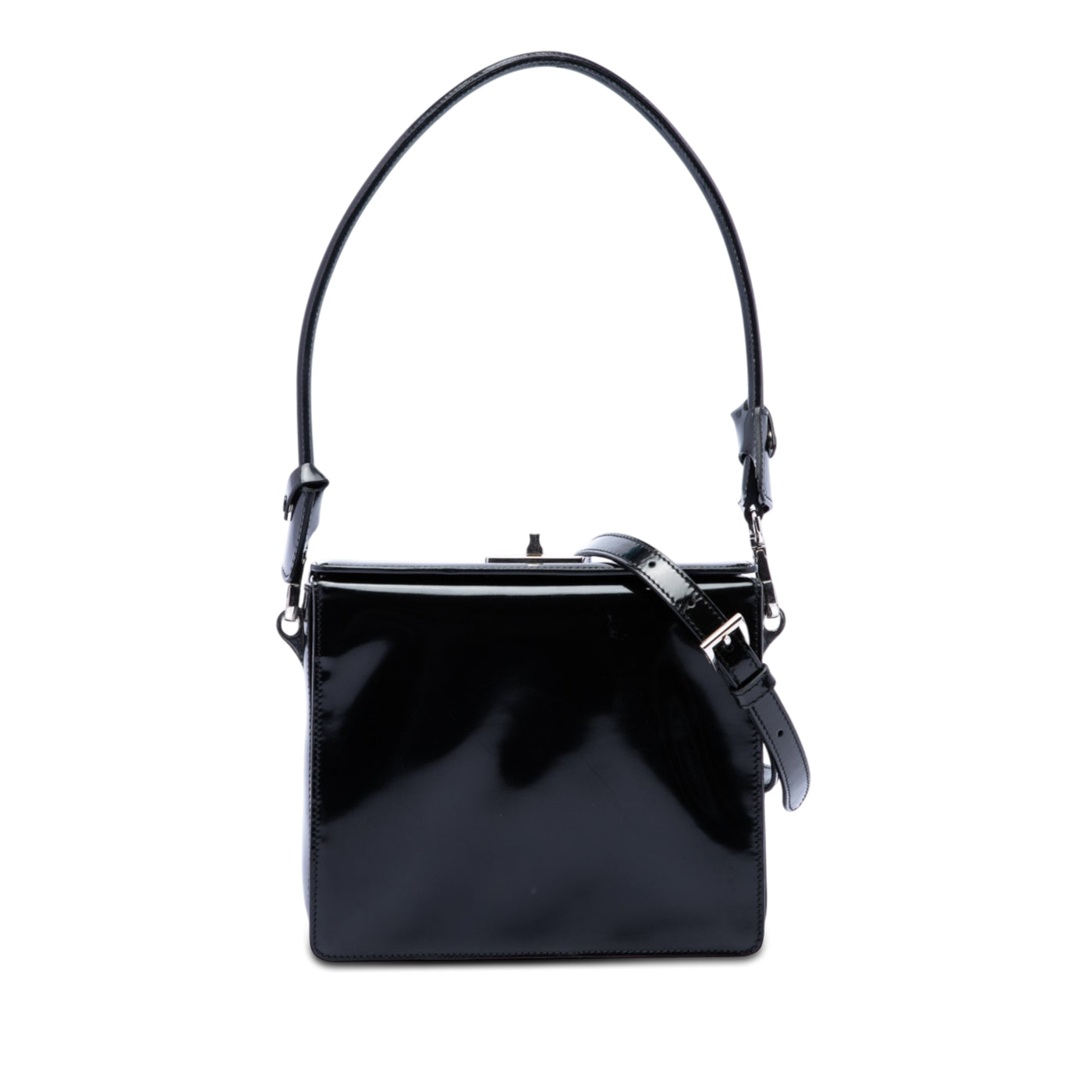 Patent Leather Turnlock Satchel - Image 1