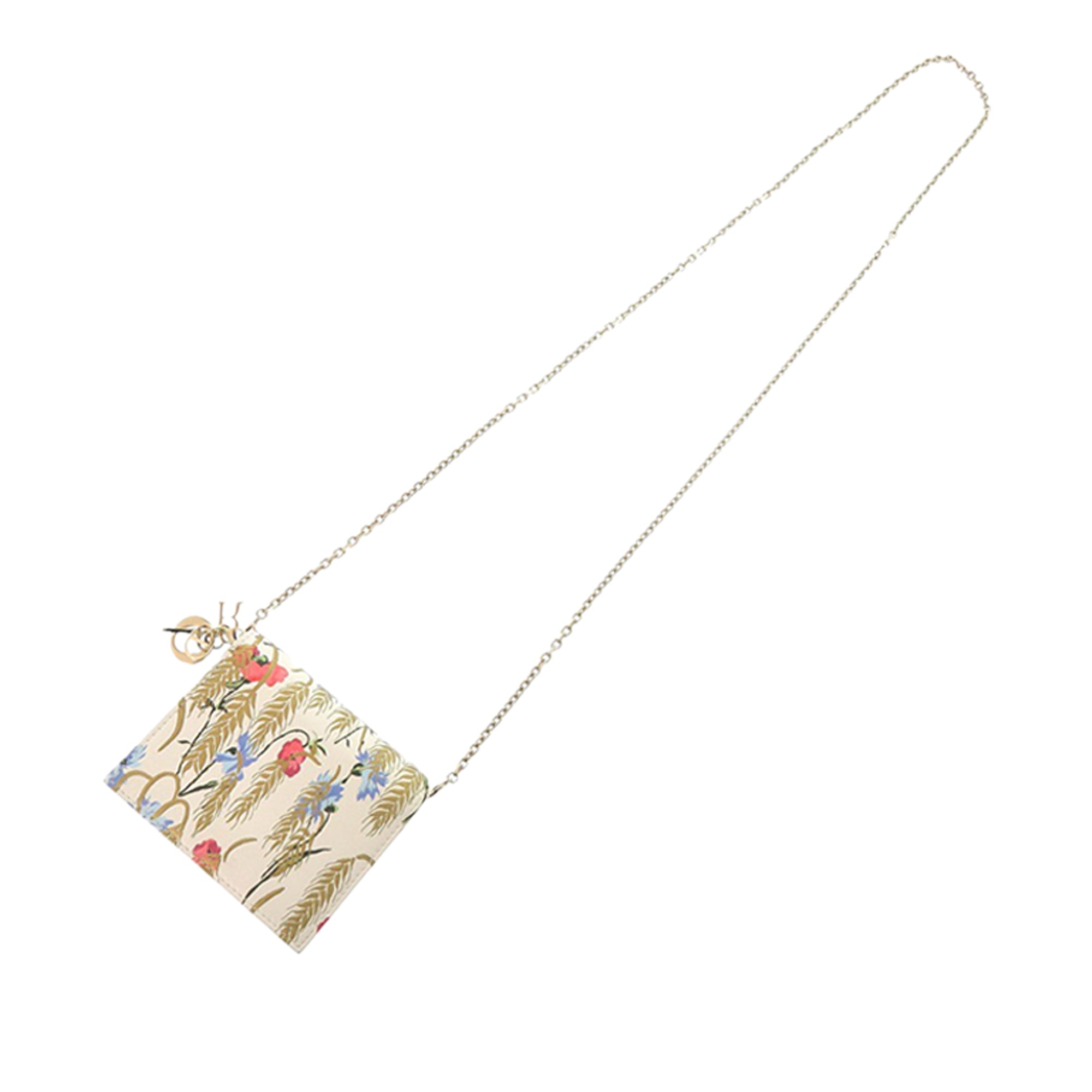 Calfskin Hibiscus Card Holder with Chain - Image 11
