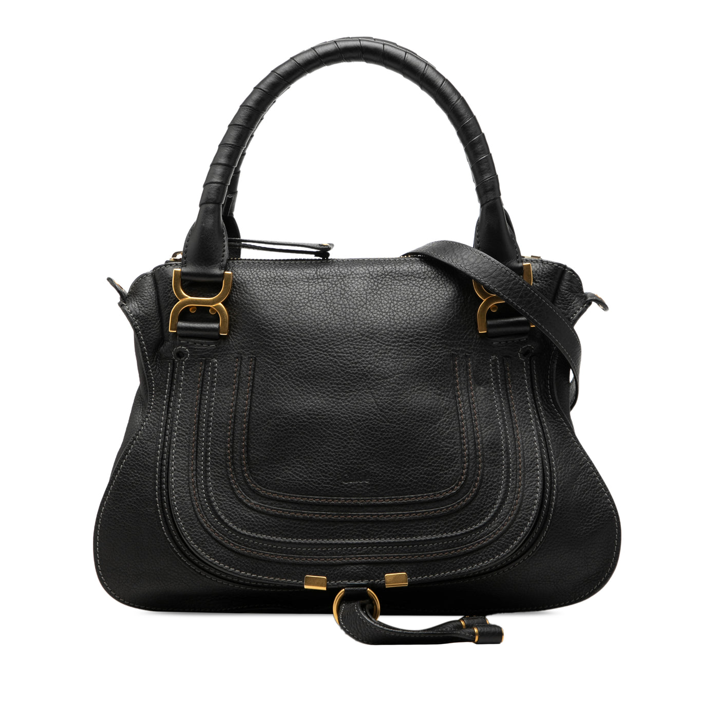 Medium Grained Leather Marcie Satchel - Image 1