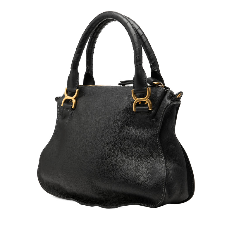 Medium Grained Leather Marcie Satchel - Image 2