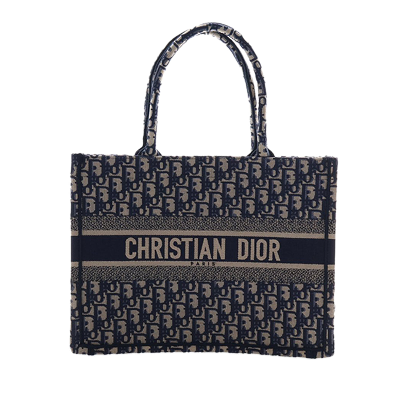 Medium Oblique Embroidered Canvas Book Tote - Image 1