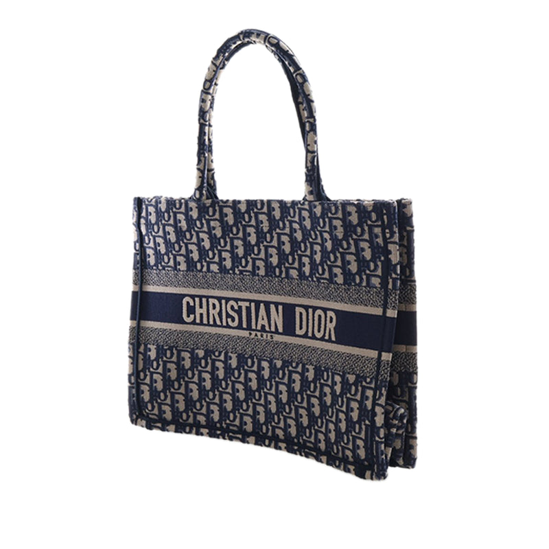 Medium Oblique Embroidered Canvas Book Tote - Image 2