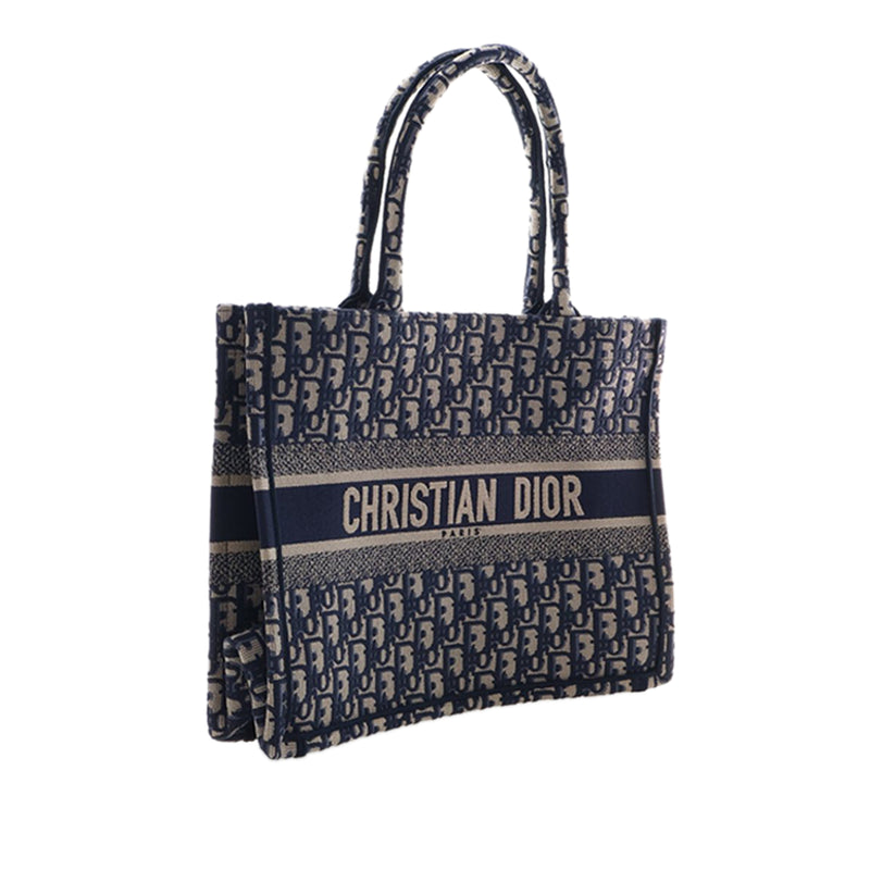 Medium Oblique Embroidered Canvas Book Tote - Image 3