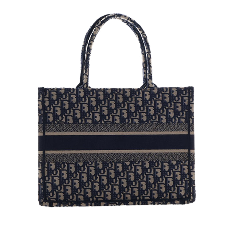 Medium Oblique Embroidered Canvas Book Tote - Image 4