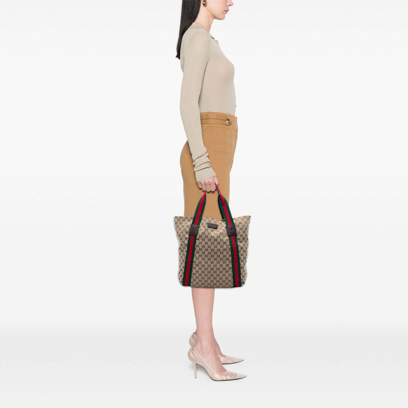 GG Canvas Web Tote - Image 6