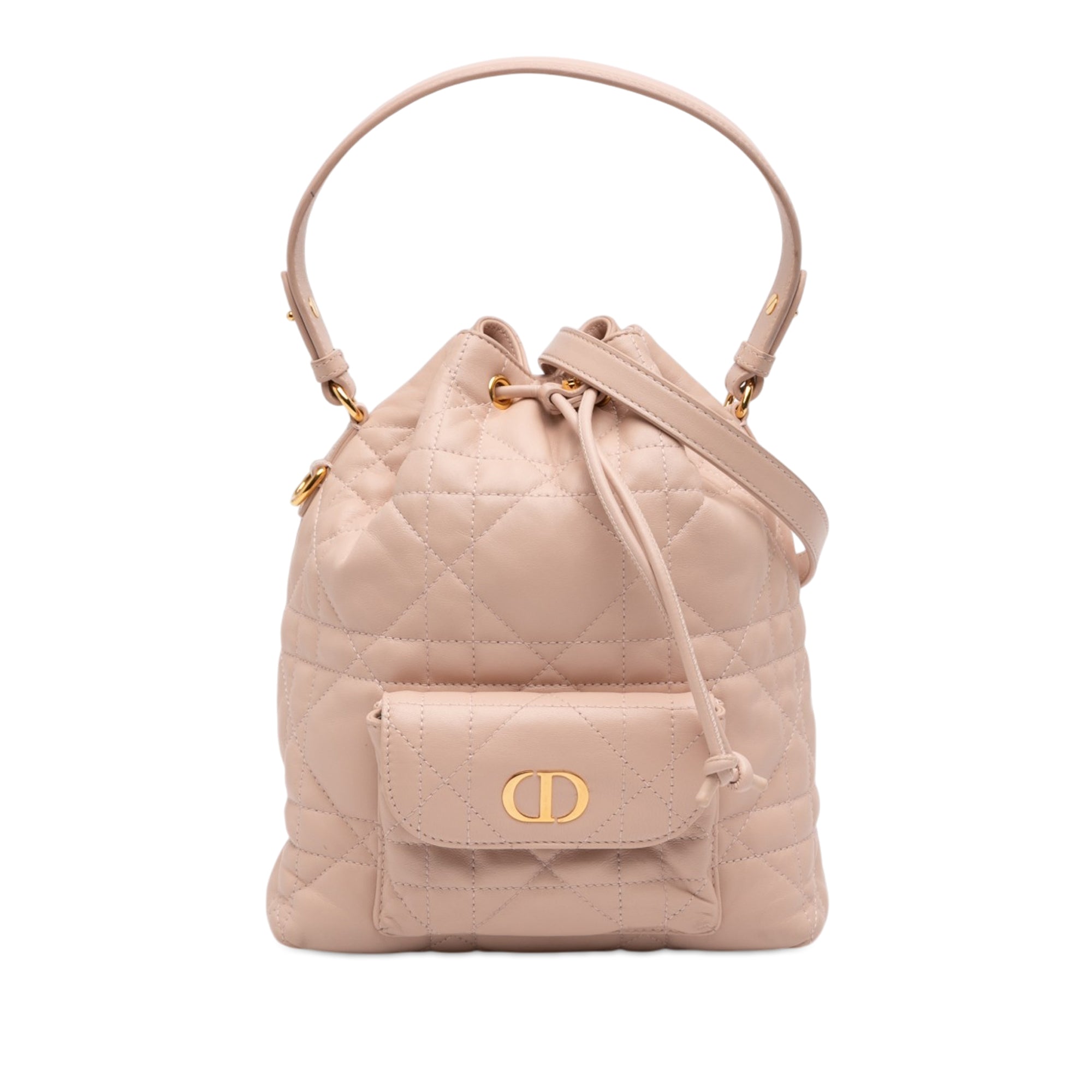 Small Lambskin Macrocannage Caro Bucket Bag - Image 1