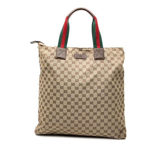 GG Canvas Web Vertical Tote - Image 1