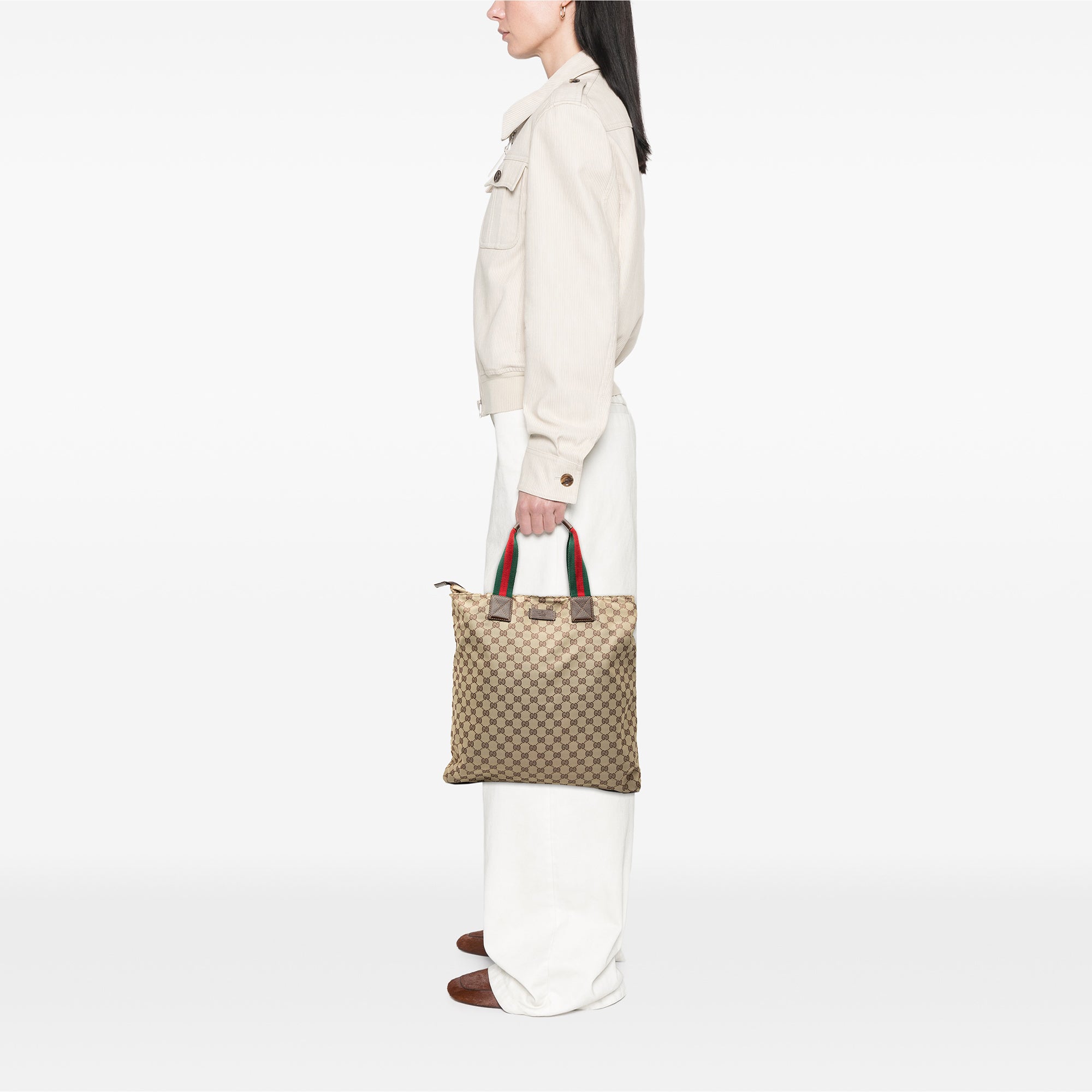 GG Canvas Web Vertical Tote - Image 7