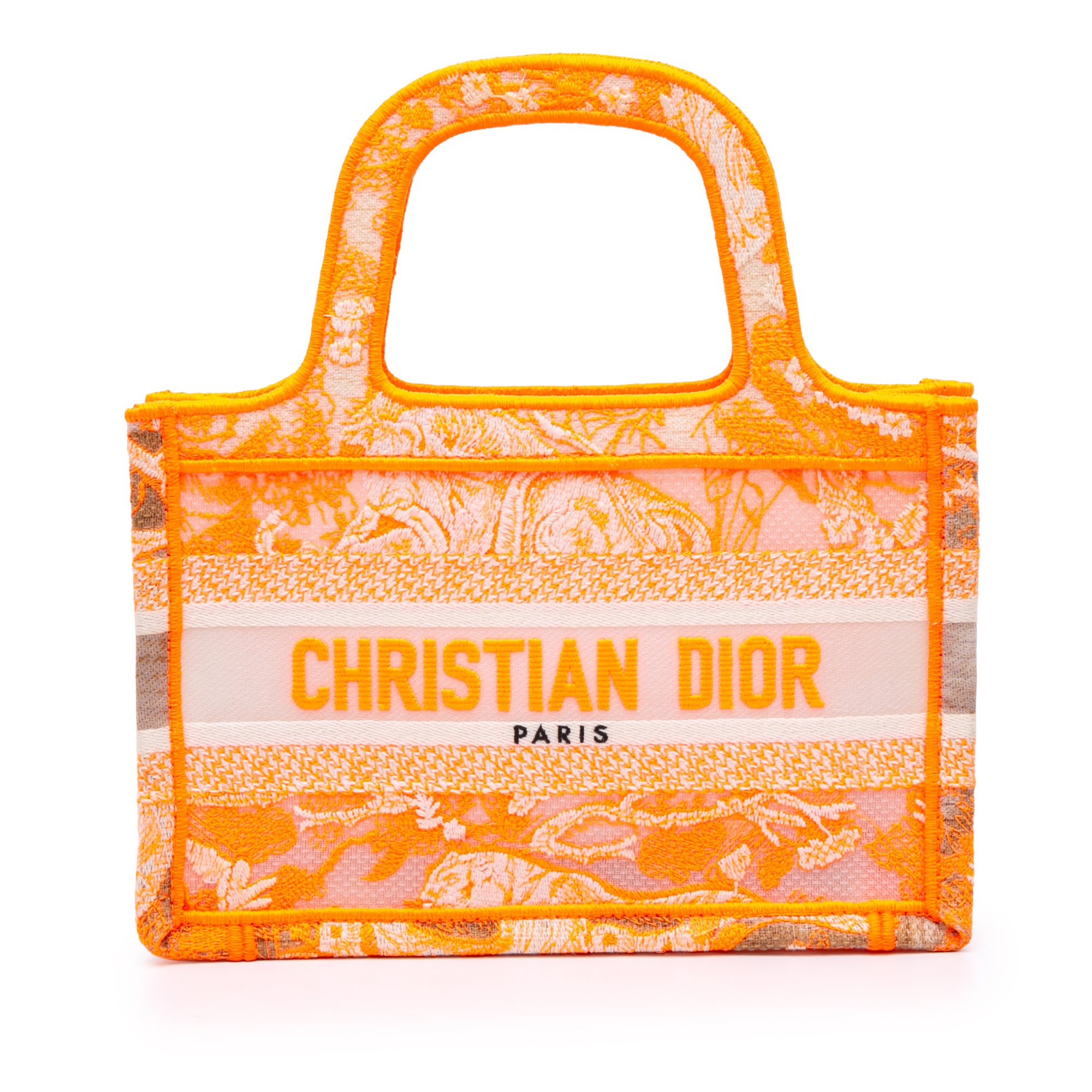 Mini Canvas Embroidered Dioriviera Toile De Jouy Book Tote - Image 1