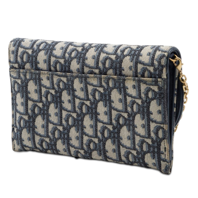 Oblique Canvas Saddle Wallet On Chain - Image 2