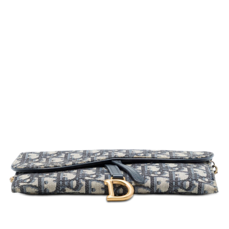 Oblique Canvas Saddle Wallet On Chain - Image 3