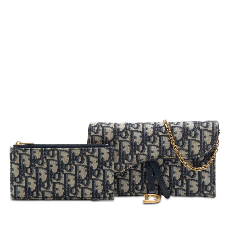 Oblique Canvas Saddle Wallet On Chain - Image 7