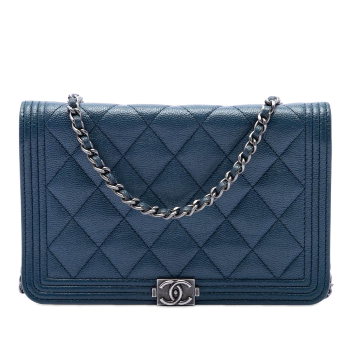 Quilted Caviar Boy Wallet on Chain - Image 1