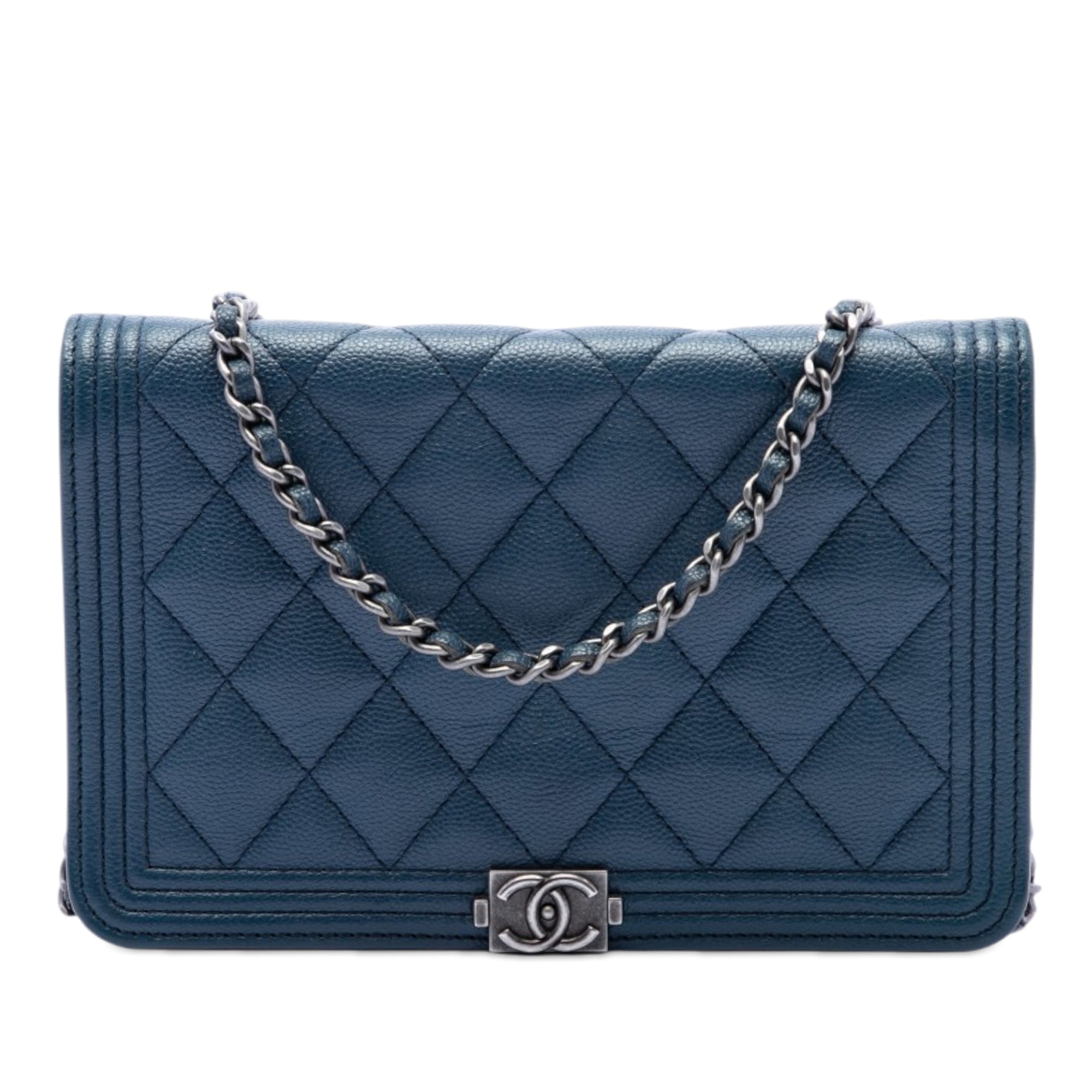 Quilted Caviar Boy Wallet on Chain - Image 1