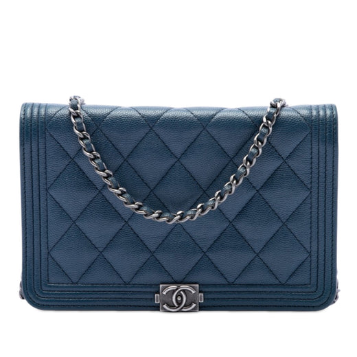 Quilted Caviar Boy Wallet on Chain - Image 1