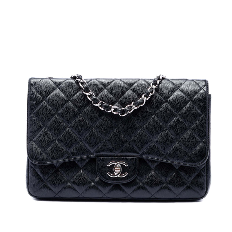 Jumbo Classic Caviar Single Flap