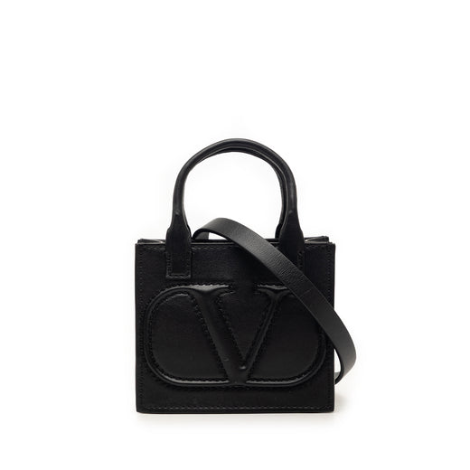 Mini Leather VLogo Walk Tote - Image 1
