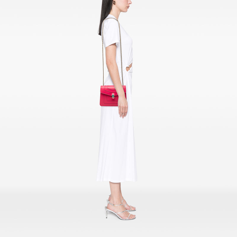 Small Leather Square Serpenti Forever Chain Crossbody - Image 7