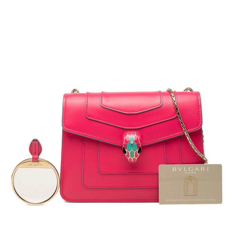Small Leather Square Serpenti Forever Chain Crossbody - Image 8