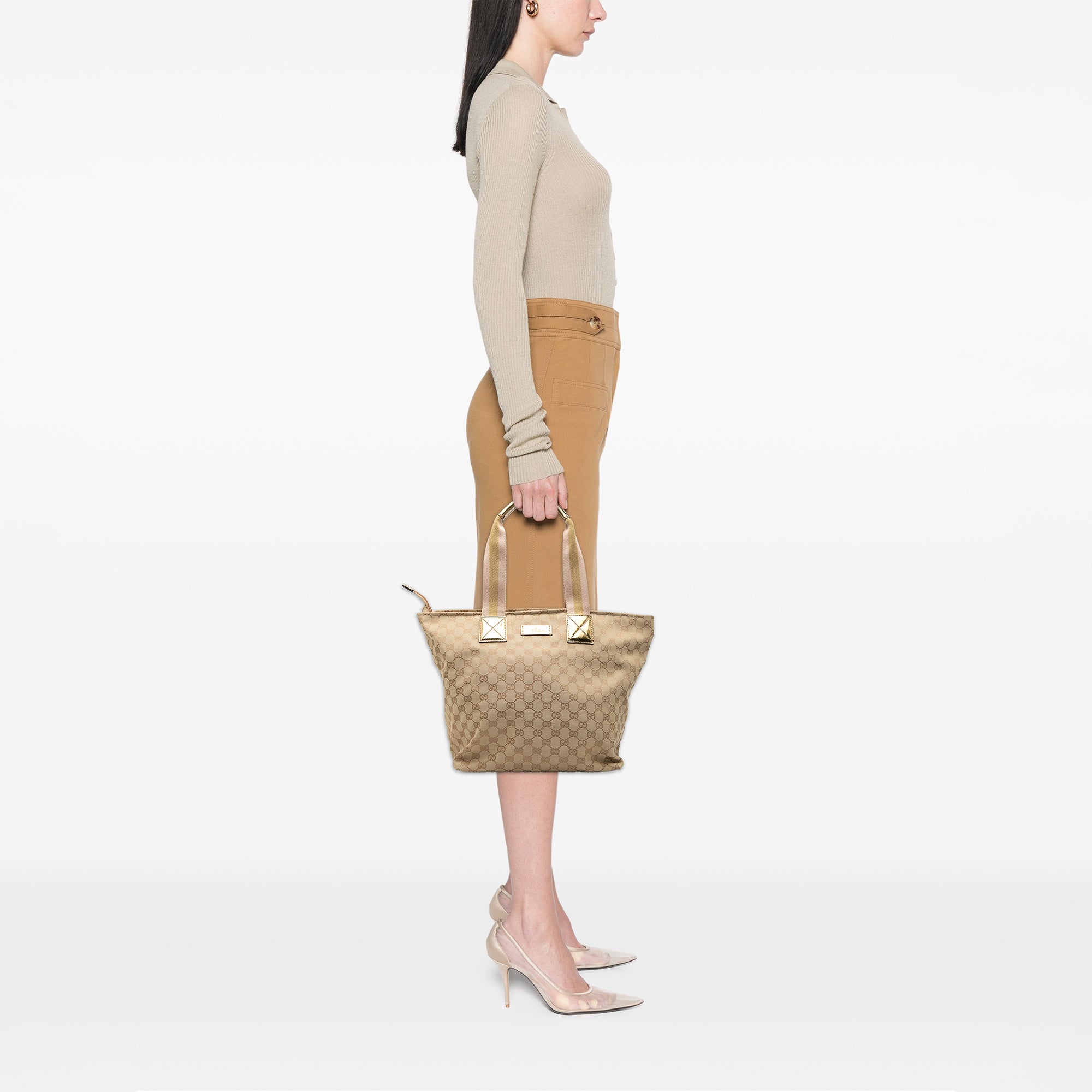GG Canvas Web Tote - Image 7