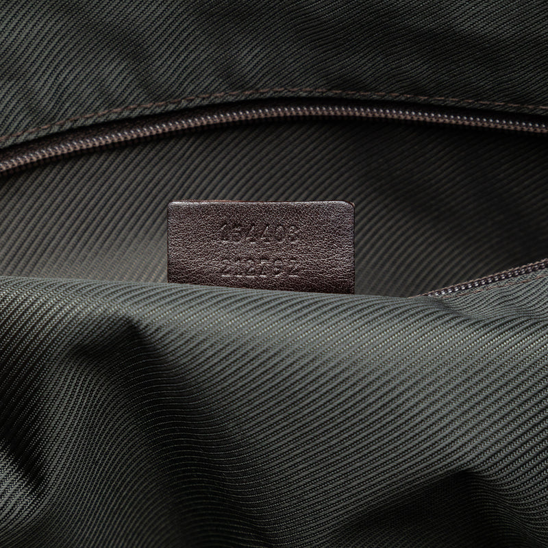 Printed Canvas Bamboo Horsebit Tote - Image 6